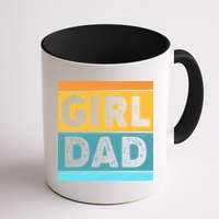 Girl Dad Distressed Color Block Mug