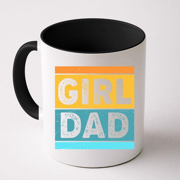 Girl Dad Distressed Color Block Mug
