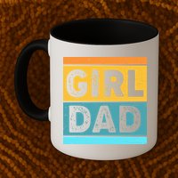Girl Dad Distressed Color Block Mug