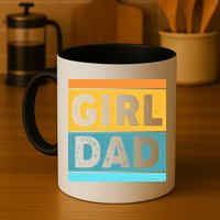 Girl Dad Distressed Color Block Mug