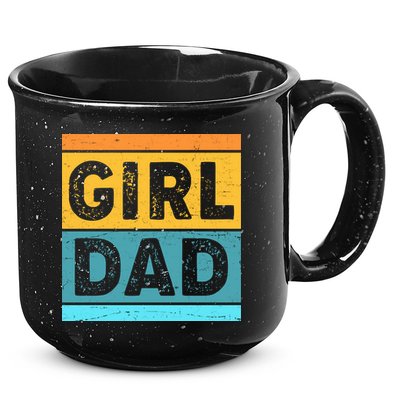 Girl Dad Distressed Color Block 15oz Campfire Ceramic Mug