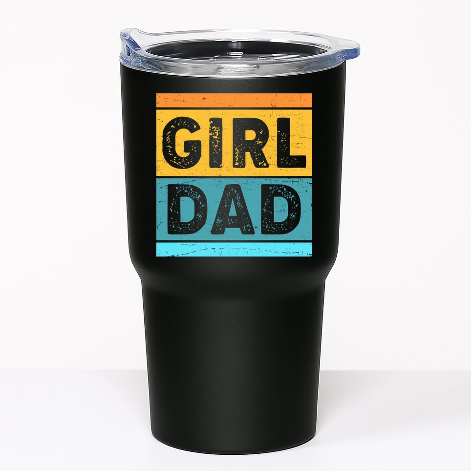 Girl Dad Distressed Color Block Tumbler