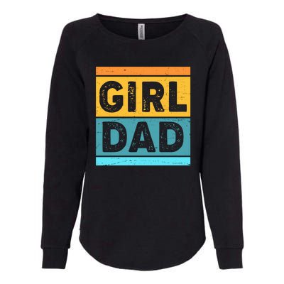 Girl Dad Distressed Color Block Womens California Wash Sweatshirt