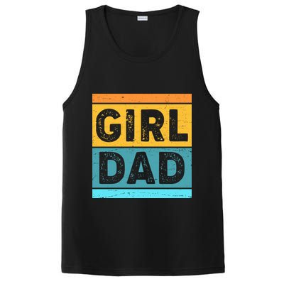 Girl Dad Distressed Color Block PosiCharge Competitor Tank