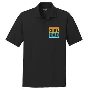 Girl Dad Distressed Color Block PosiCharge RacerMesh Polo