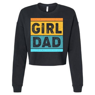 Girl Dad Distressed Color Block Cropped Pullover Crew