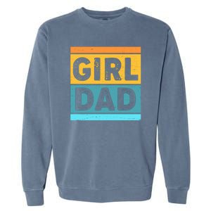 Girl Dad Distressed Color Block Garment-Dyed Sweatshirt