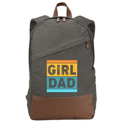 Girl Dad Distressed Color Block Cotton Canvas Backpack