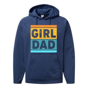 Girl Dad Distressed Color Block Performance Fleece Hoodie