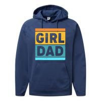 Girl Dad Distressed Color Block Performance Fleece Hoodie