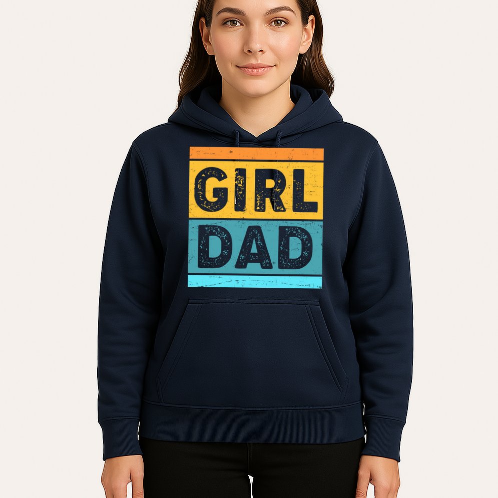 Girl Dad Distressed Color Block Hoodie