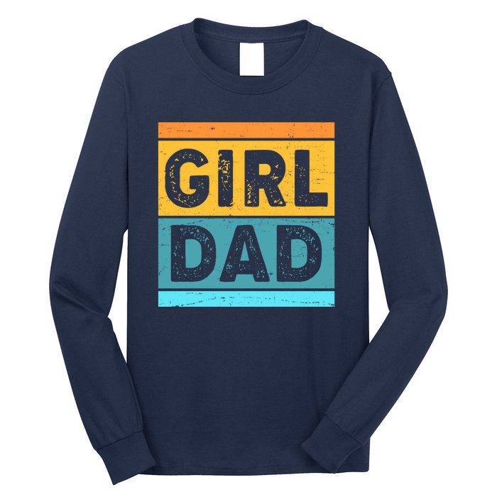 Girl Dad Distressed Color Block Long Sleeve Shirt