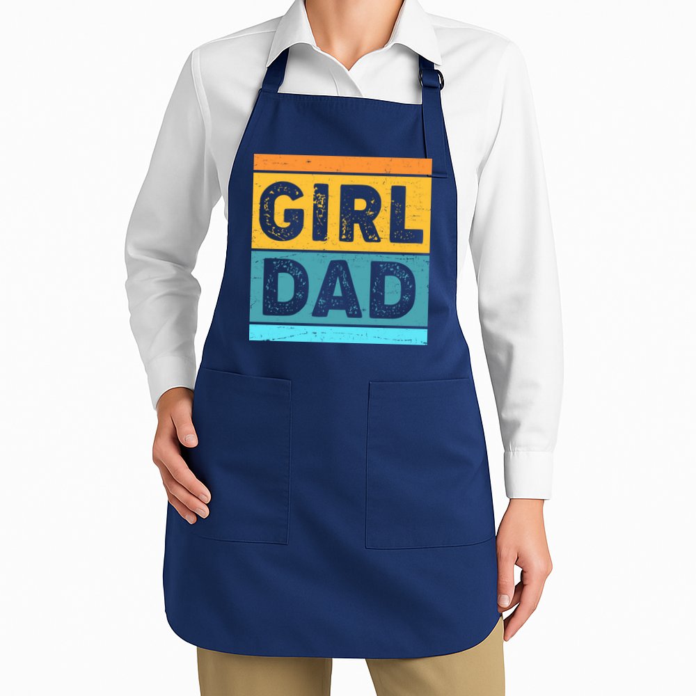 Girl Dad Distressed Color Block Apron