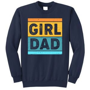 Girl Dad Distressed Color Block Sweatshirt