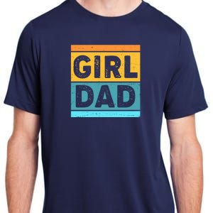 Girl Dad Distressed Color Block Adult ChromaSoft Performance T-Shirt