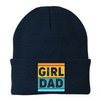 Girl Dad Distressed Color Block Beanie