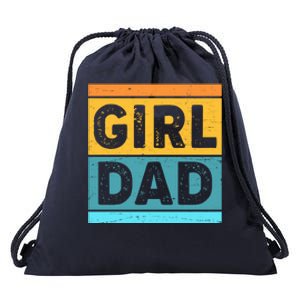 Girl Dad Distressed Color Block Drawstring Bag