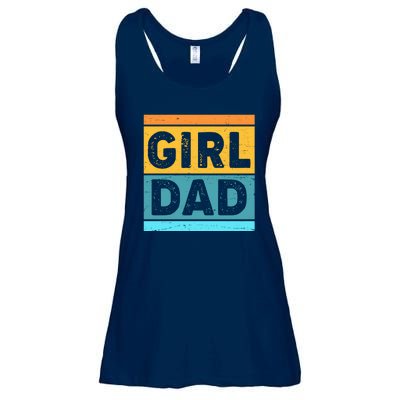 Girl Dad Distressed Color Block Ladies Essential Flowy Tank