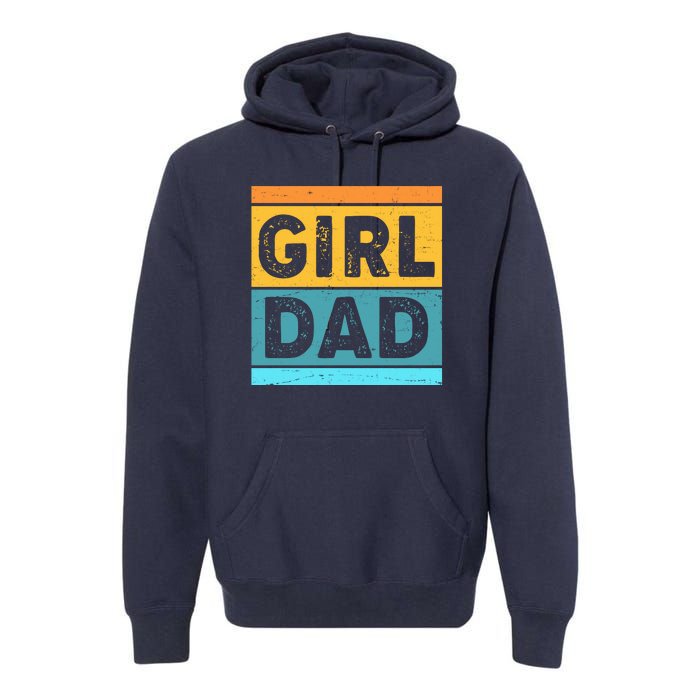 Girl Dad Distressed Color Block Premium Hoodie