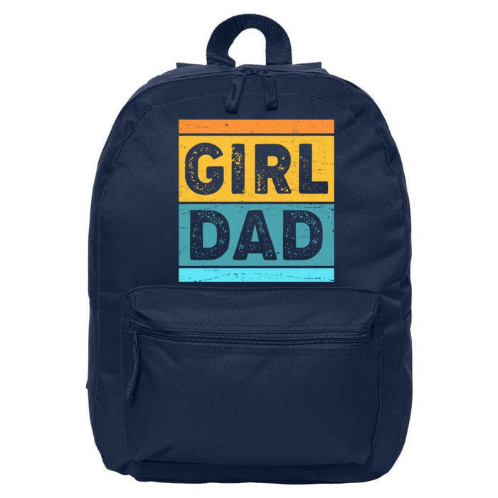 Girl Dad Distressed Color Block 16 in Basic Backpack