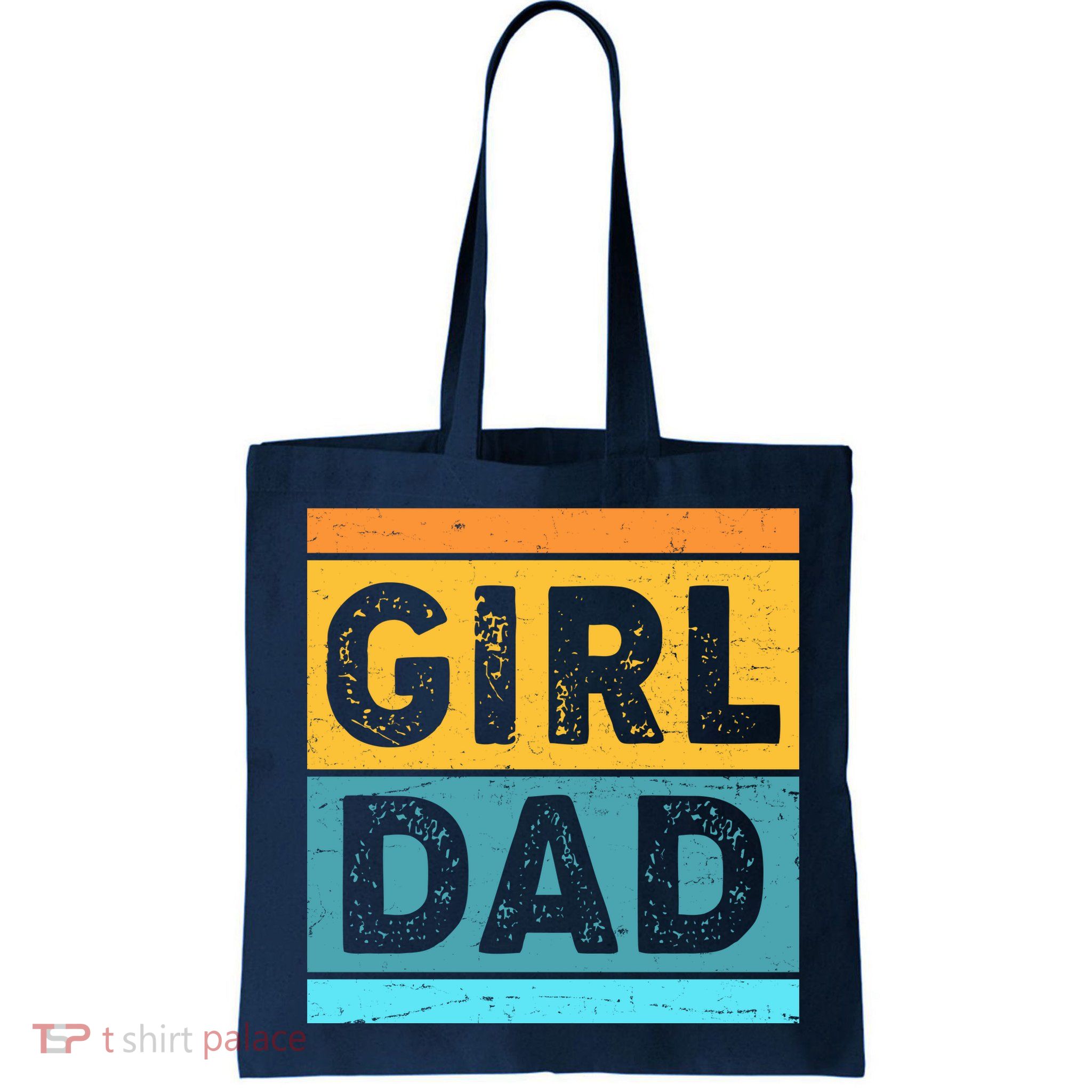 Girl Dad Distressed Color Block Bag