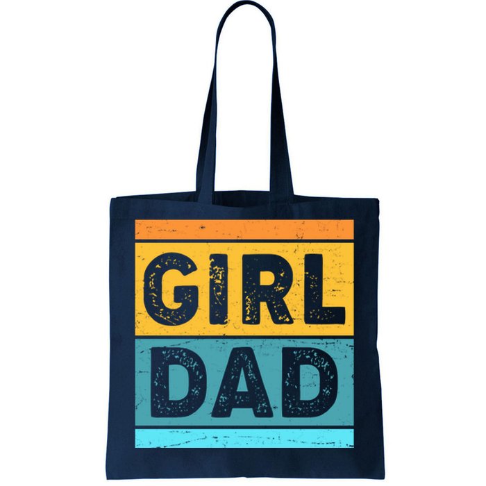 Girl Dad Distressed Color Block Tote Bag