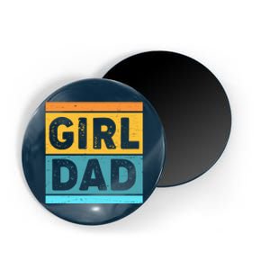 Girl Dad Distressed Color Block Magnet