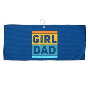 Girl Dad Distressed Color Block Large Microfiber Waffle Golf Towel