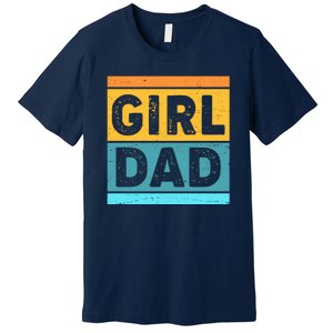 Girl Dad Distressed Color Block Premium T-Shirt