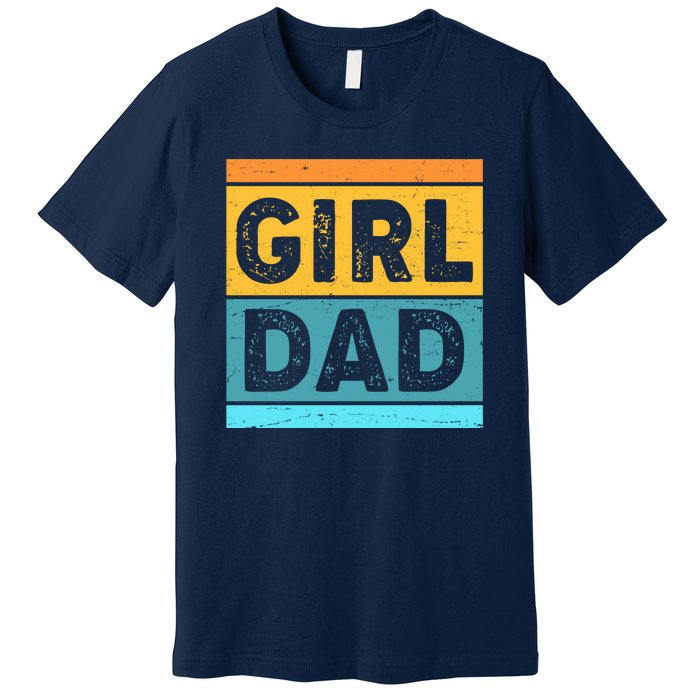 Girl Dad Distressed Color Block Premium T-Shirt