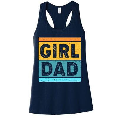 Girl Dad Distressed Color Block Womens Tank Top