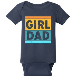 Girl Dad Distressed Color Block Baby Bodysuit