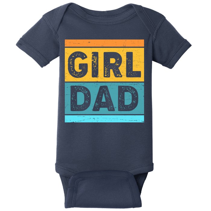 Girl Dad Distressed Color Block Baby Bodysuit