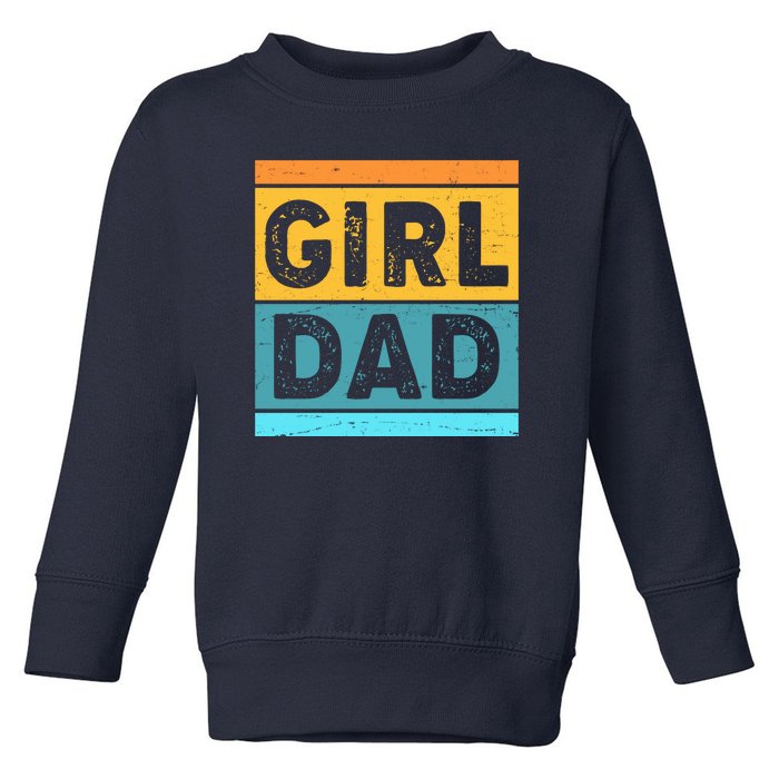 Girl Dad Distressed Color Block Toddler Sweatshirt