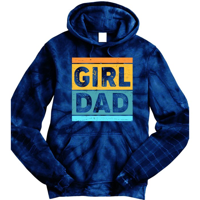 Girl Dad Distressed Color Block Tie Dye Hoodie