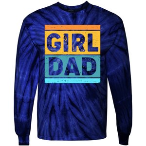 Girl Dad Distressed Color Block Tie-Dye Long Sleeve Shirt