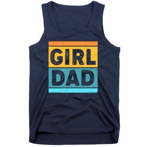 Girl Dad Distressed Color Block Tank Top