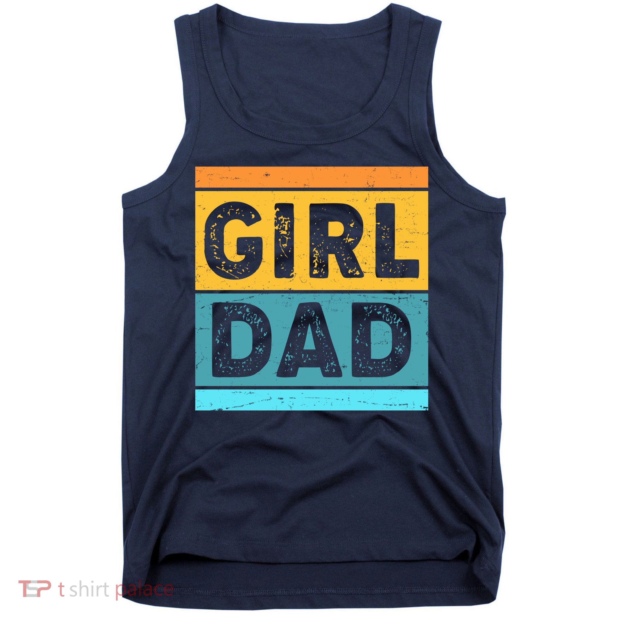 Girl Dad Distressed Color Block Tank Top