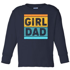 Girl Dad Distressed Color Block Toddler Long Sleeve Shirt