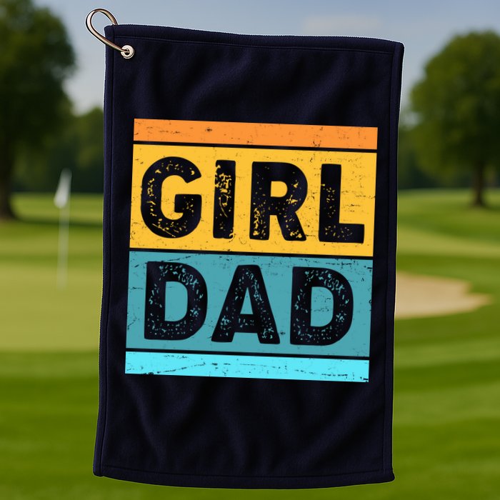Girl Dad Distressed Color Block Golf Towel