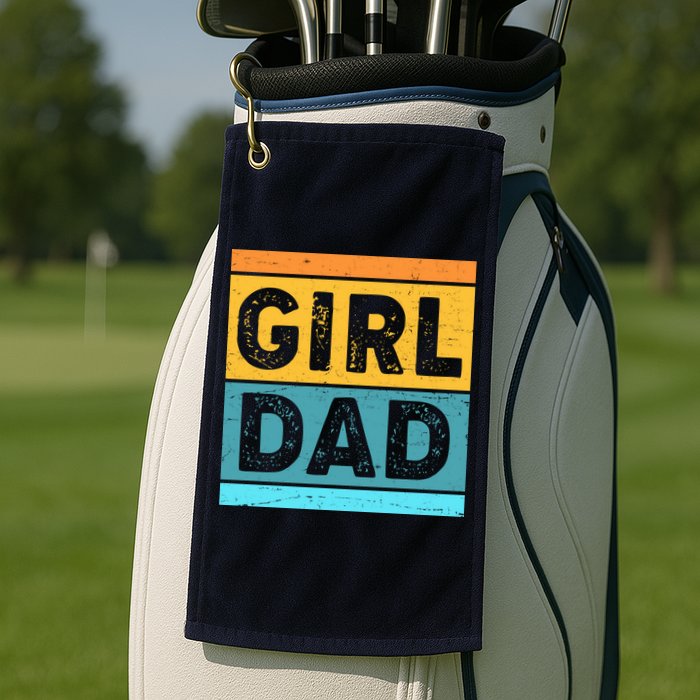 Girl Dad Distressed Color Block Golf Towel