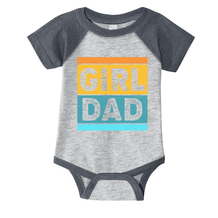 Girl Dad Distressed Color Block Infant Baby Jersey Bodysuit