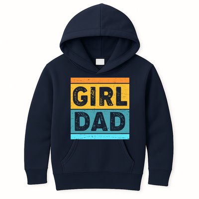 Girl Dad Distressed Color Block Kids Hoodie