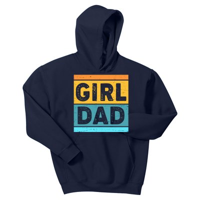 Girl Dad Distressed Color Block Kids Hoodie