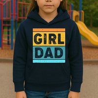 Girl Dad Distressed Color Block Kids Hoodie
