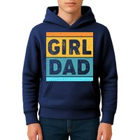 Girl Dad Distressed Color Block Kids Hoodie