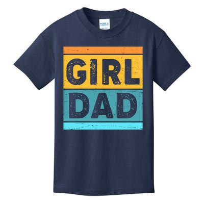 Girl Dad Distressed Color Block Kids T-Shirt