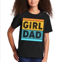 Girl Dad Distressed Color Block Kids T-Shirt