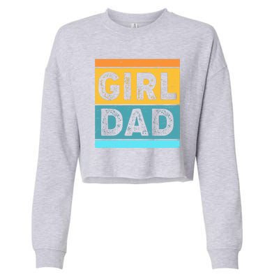 Girl Dad Distressed Color Block Cropped Pullover Crew