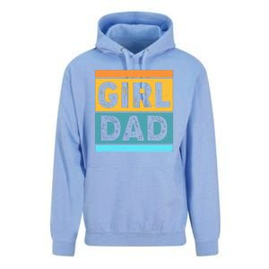 Girl Dad Distressed Color Block Unisex Surf Hoodie